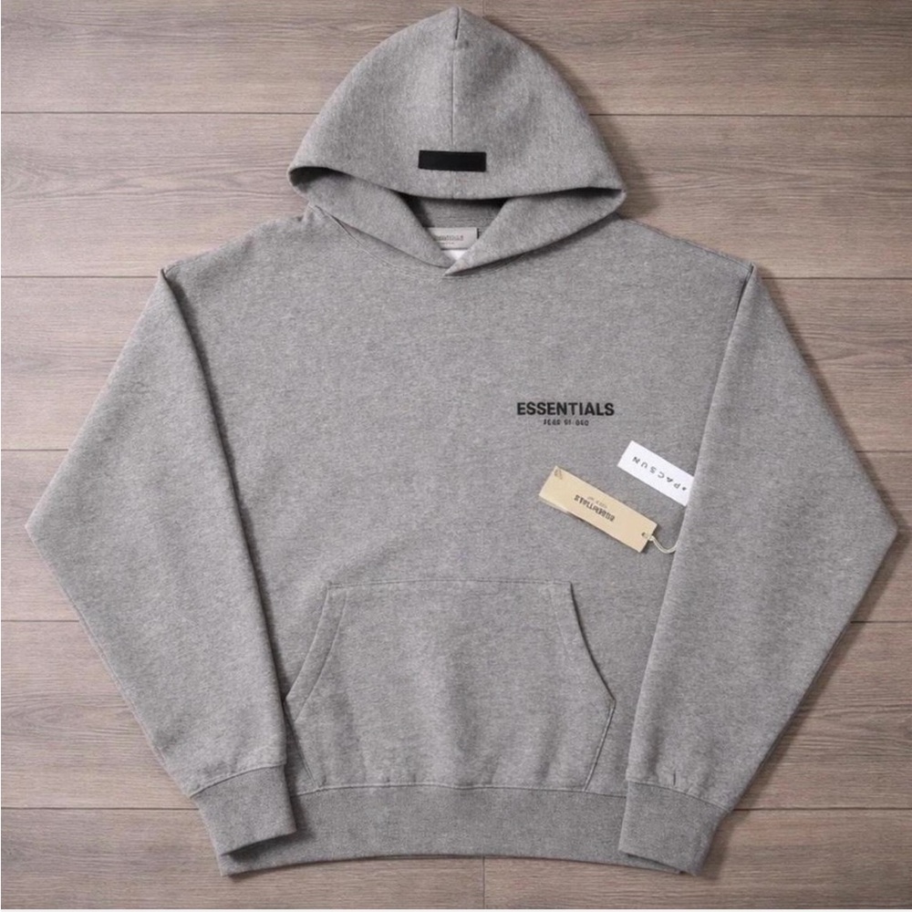 Essentials Light Gray Men's Hoodie